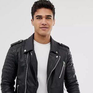 Barney's Original Genuine Leather Biker Jacket